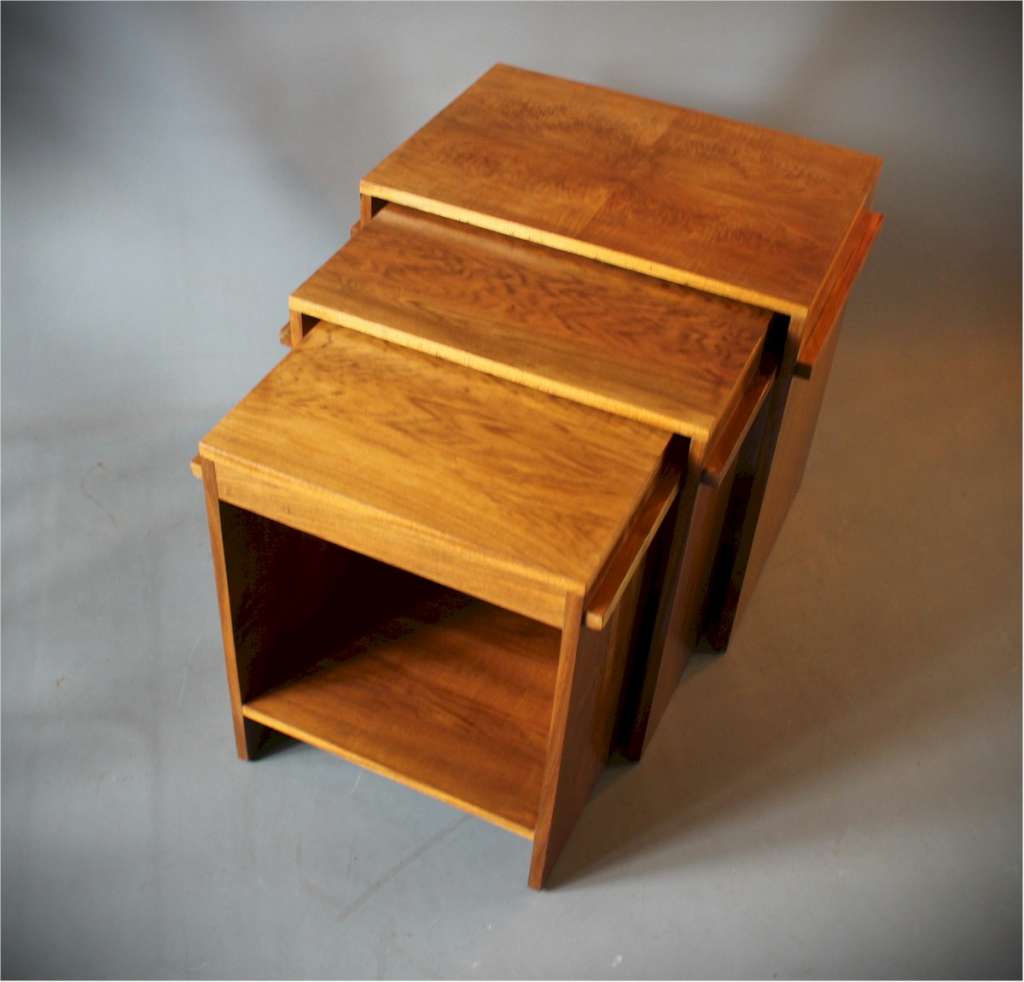 Art Deco nest of three Modernist tables