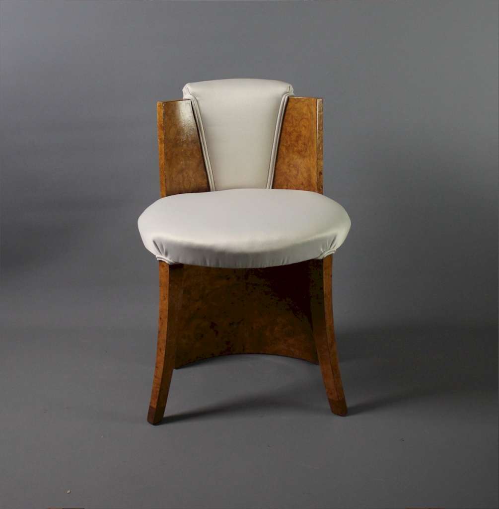 Art Deco maple dressing table stool