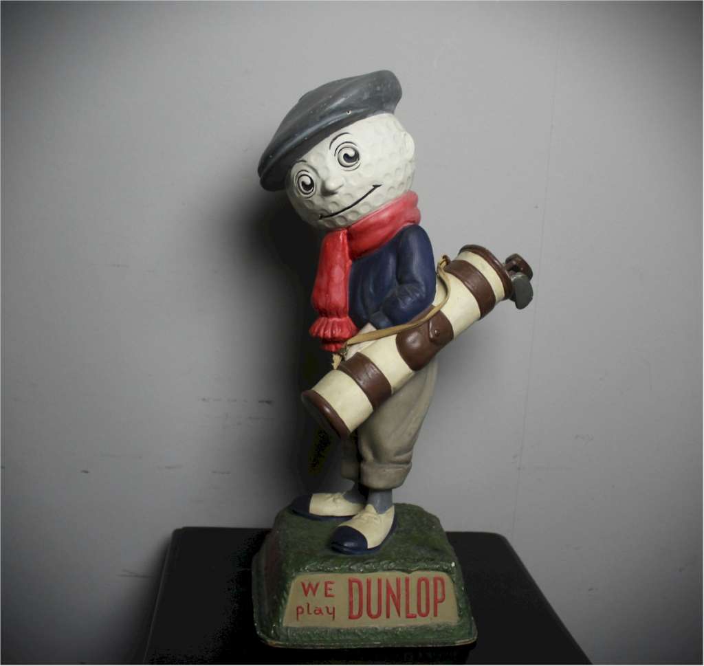 Dunlop Caddy Papier-Mache Golf Ball Advertising Figure