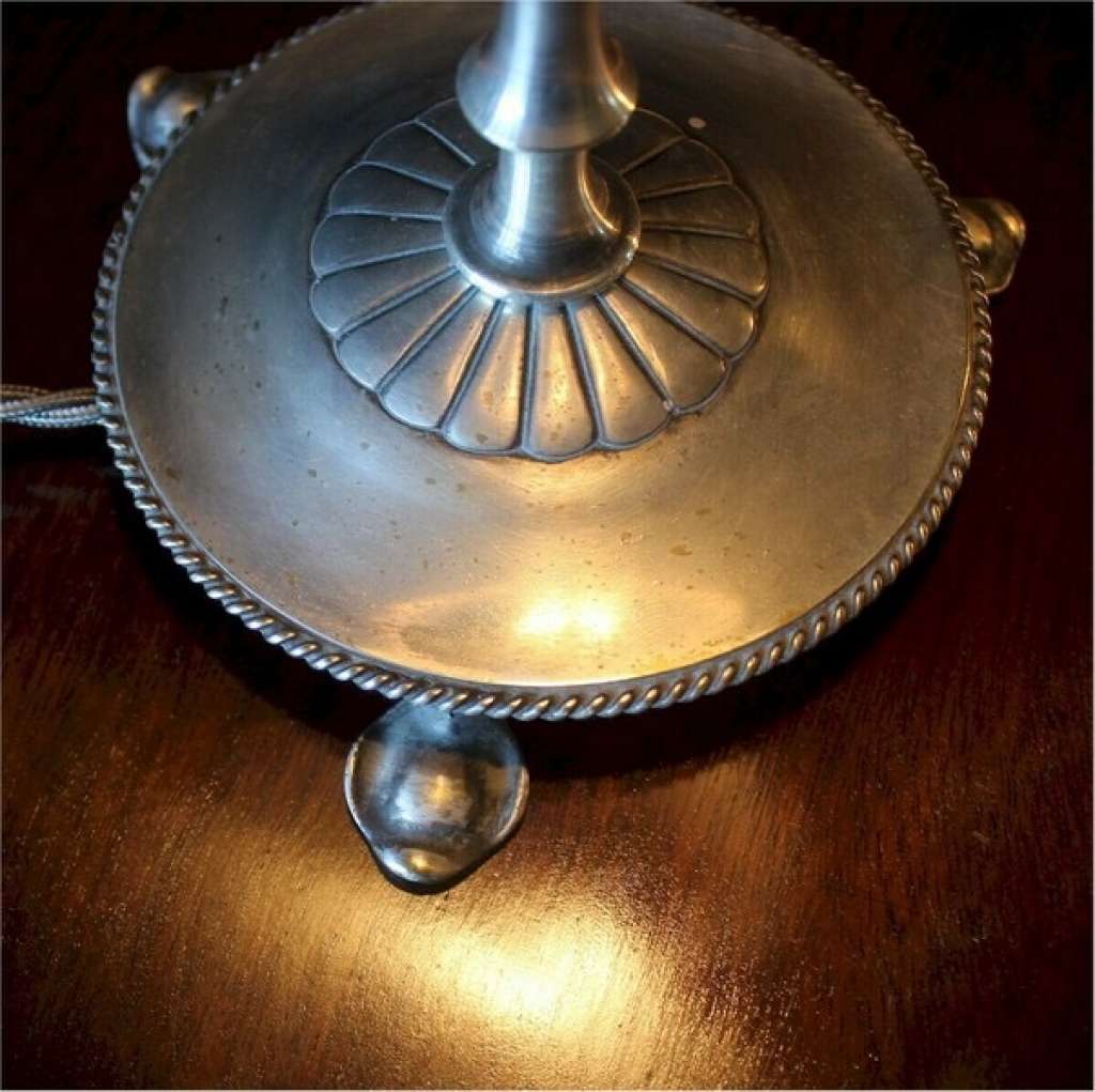 Elegant Edwardian Silver Plated Table Lamp