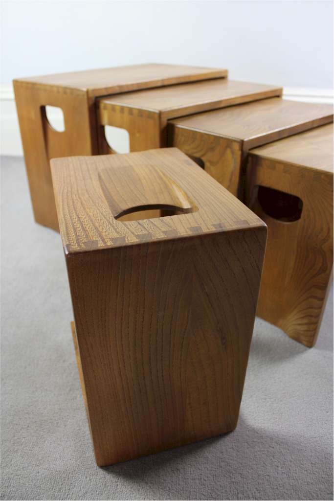 Ercol nest of five tables in Elm
