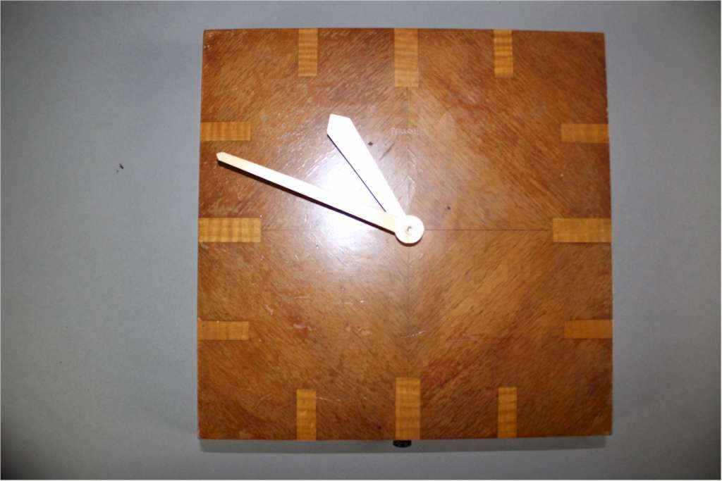 Art Deco wall clock by Ferranti with quartered walnut veneered face