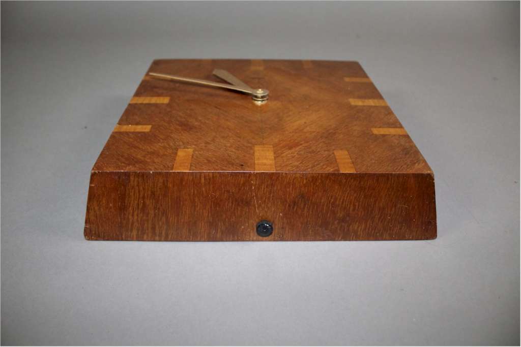 Art Deco wall clock by Ferranti with quartered walnut veneered face