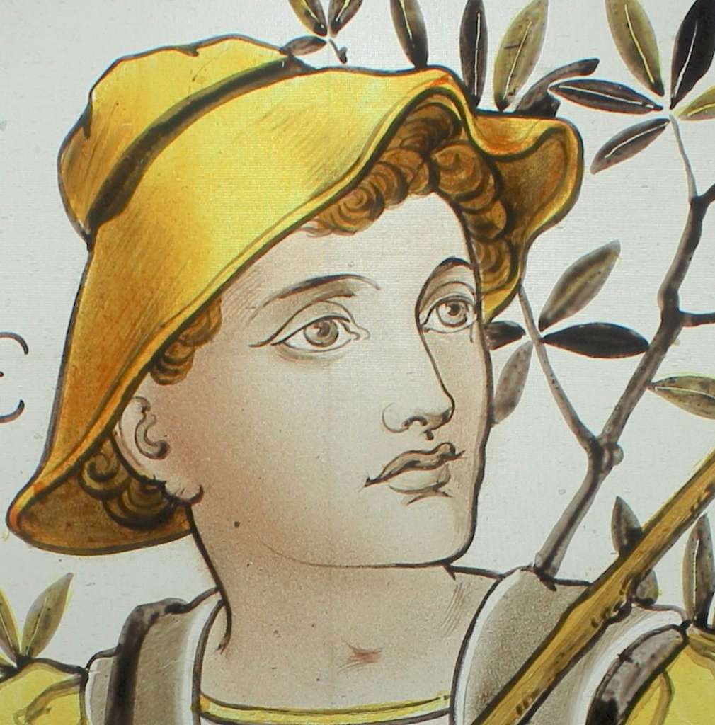 Arts and crafts stained glass panels of the 4 seasons