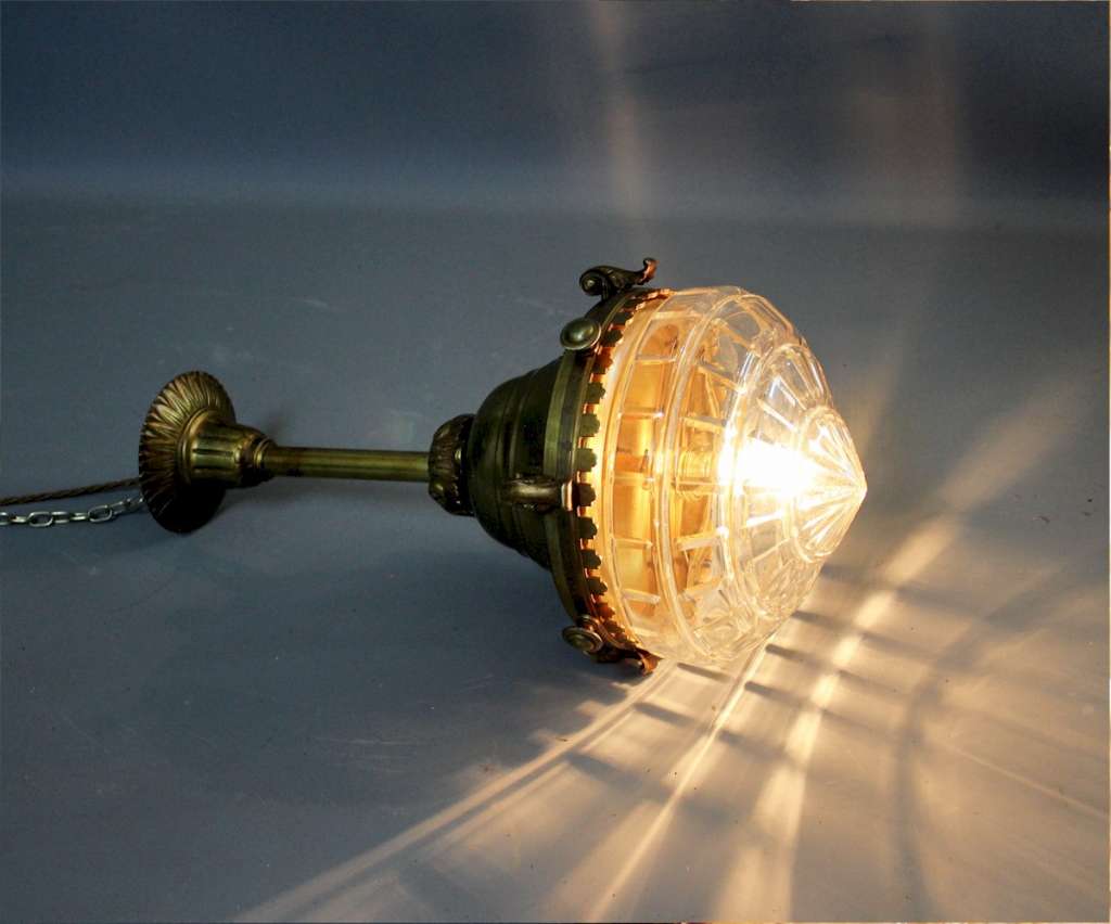 Quality brass and cut glass ceiling light