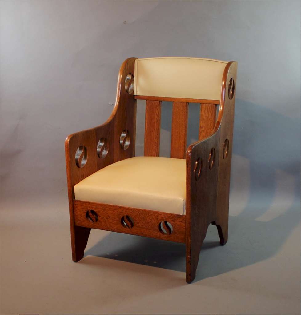 Classic arts and crafts armchair by Goodyers c1900