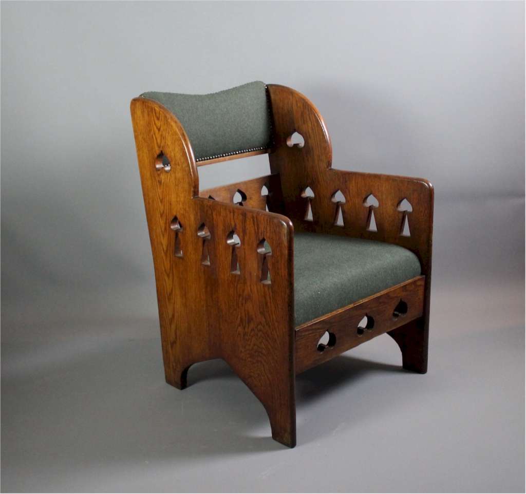 Arts and Crafts oak armchair by Goodyers