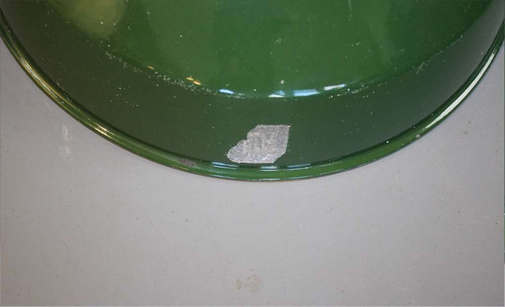Large green enamelled Industrial shade