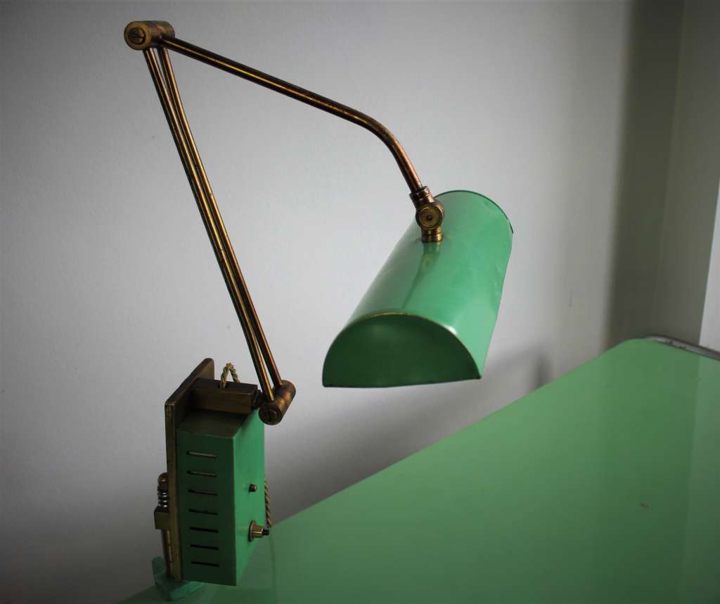Mid Century Green Industrial lamp