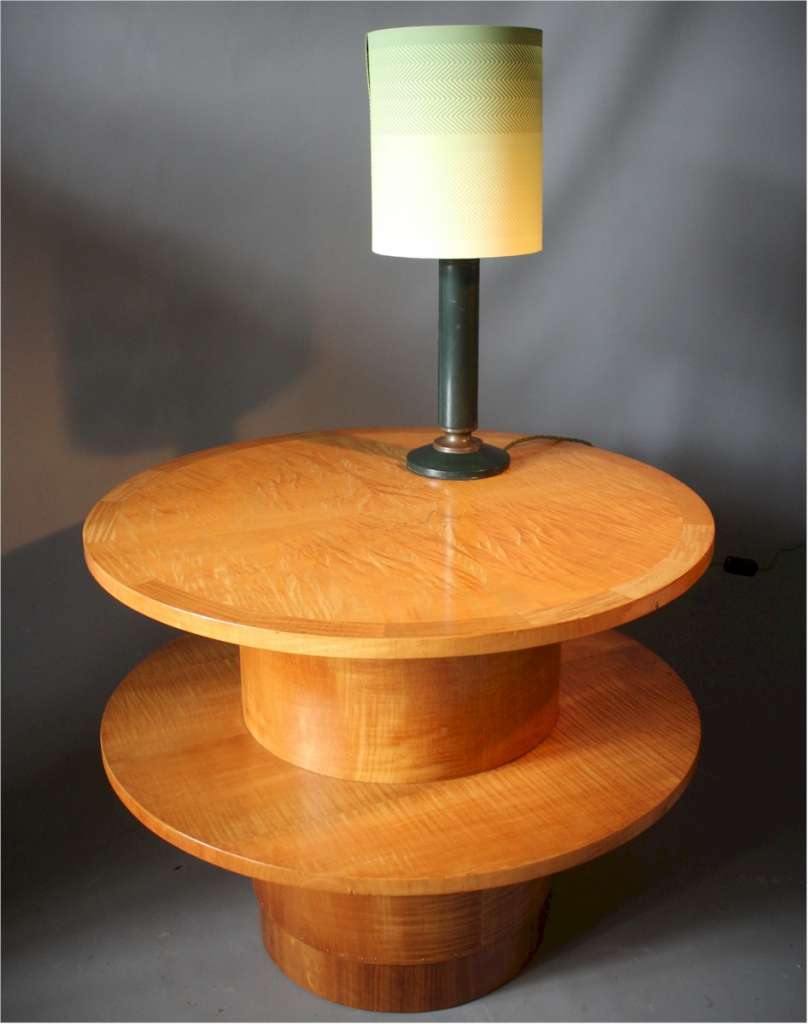 Table lamp green leather French 1940's