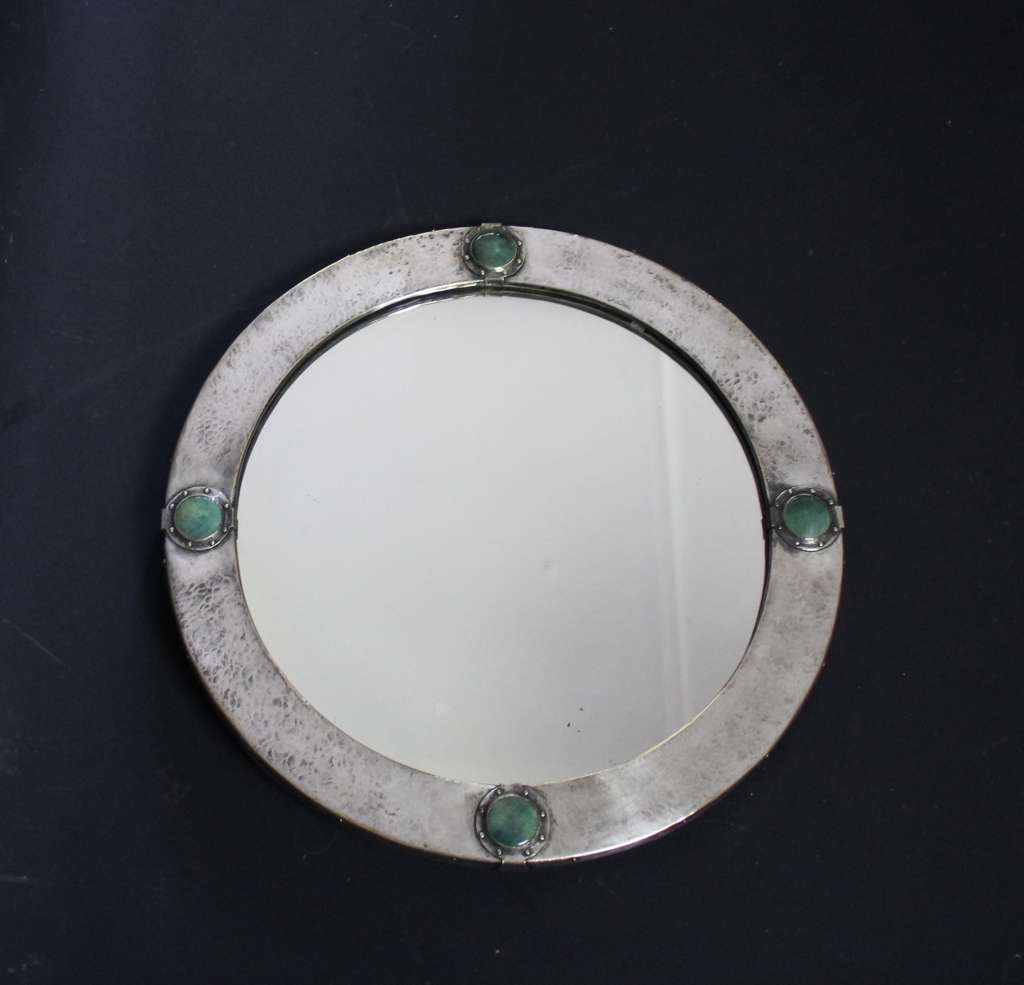 Arts and Crafts Ruskin roundel mirror