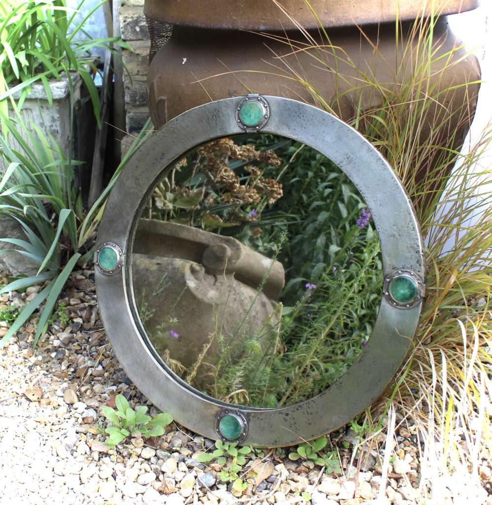 Arts and Crafts Ruskin roundel mirror