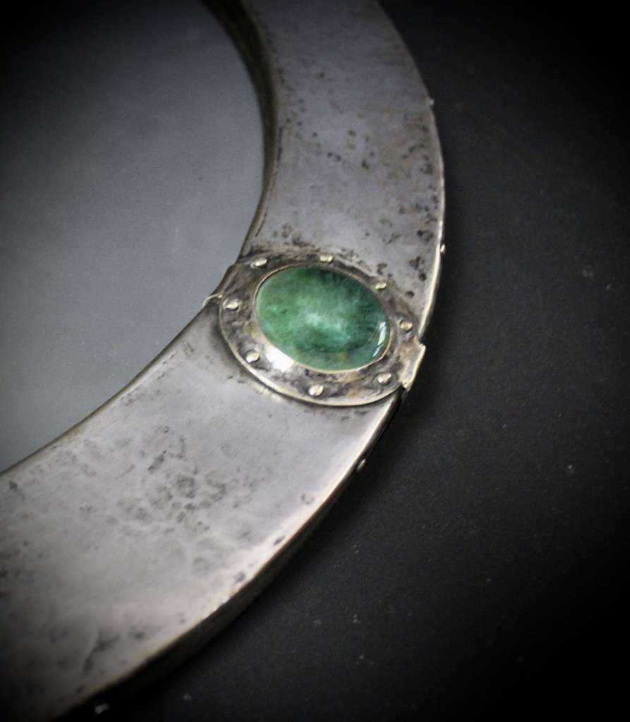 Arts and Crafts Ruskin roundel mirror