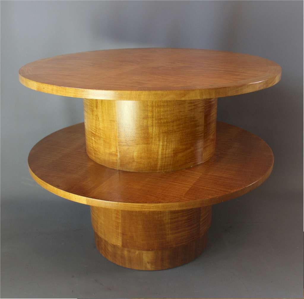 Classic Art Deco 2 tier drum table by Heals