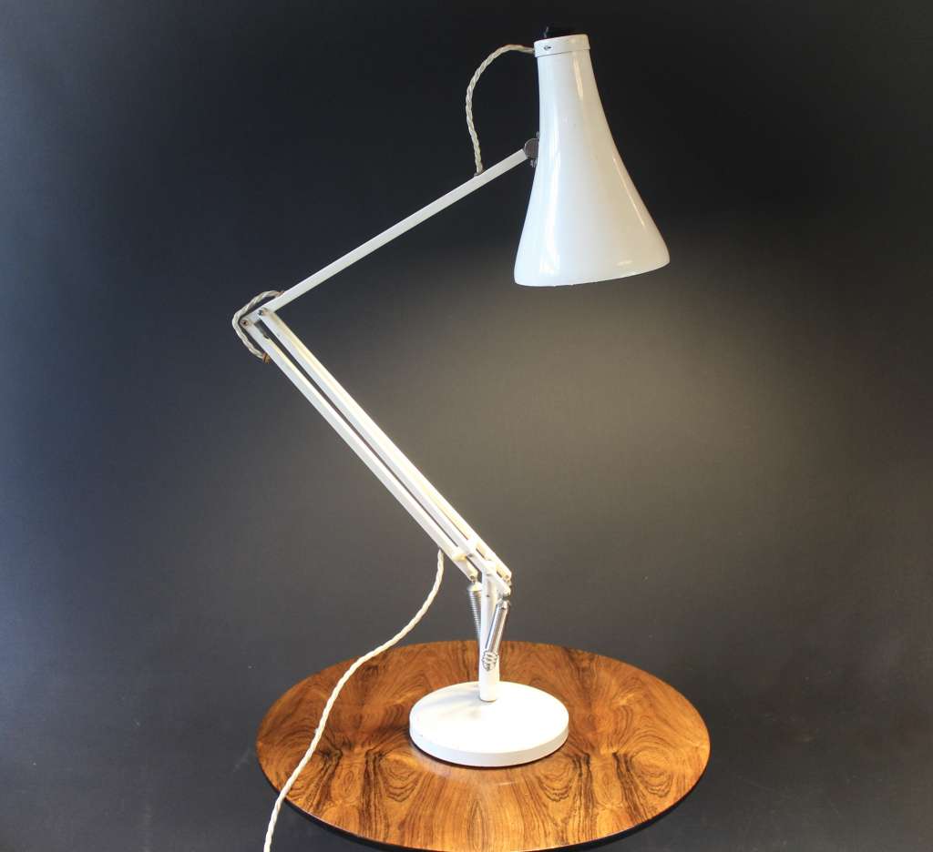 Herbert Terry Model 75 white Anglepoise desk lamp