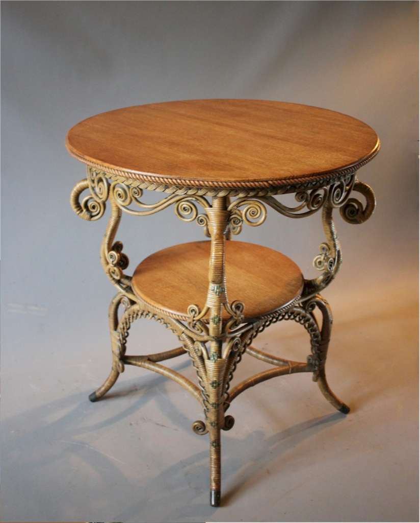 American Rattan Wicker table by Heywood Brothers & Wakefield