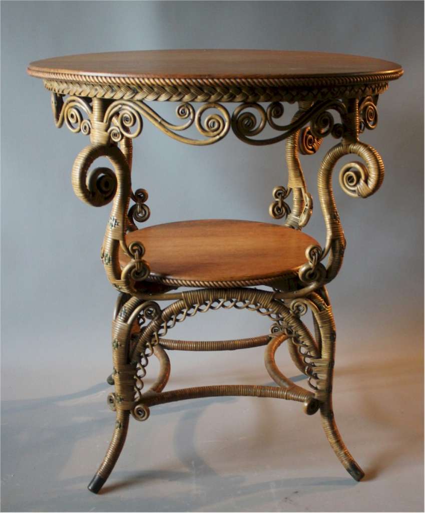 American Rattan Wicker table by Heywood Brothers & Wakefield