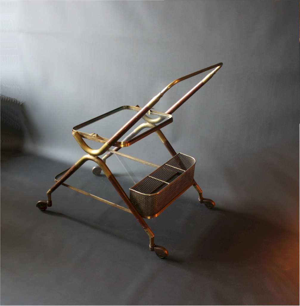 Mid-century Drinks Trolley attributed to Cesare Lacca, Italy c.1950s