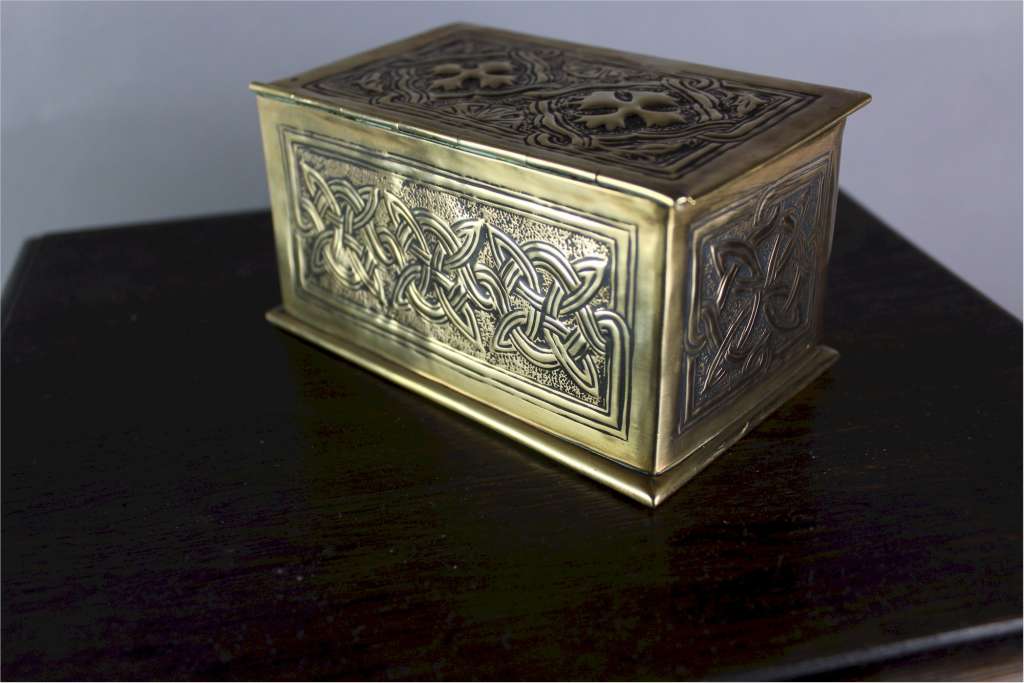 Keswick Celtic brass casket arts and crafts