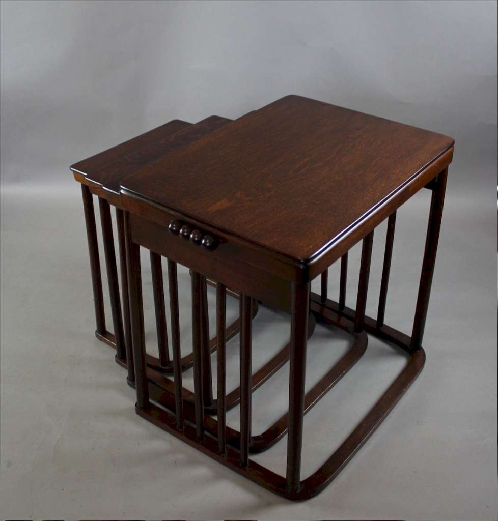 Josef Hoffmann Nest of four Tables by J.J.Kohn c1900