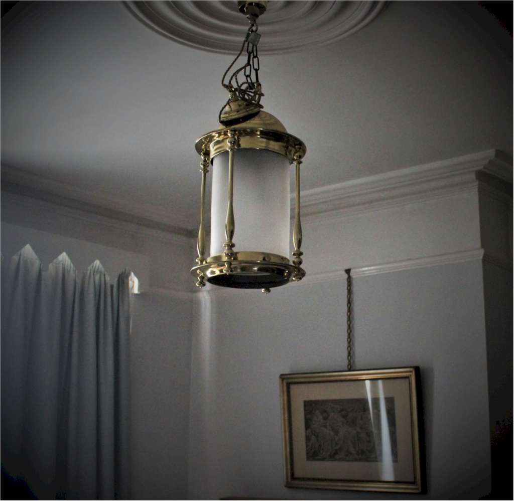 Large Edwardian domed brass lantern