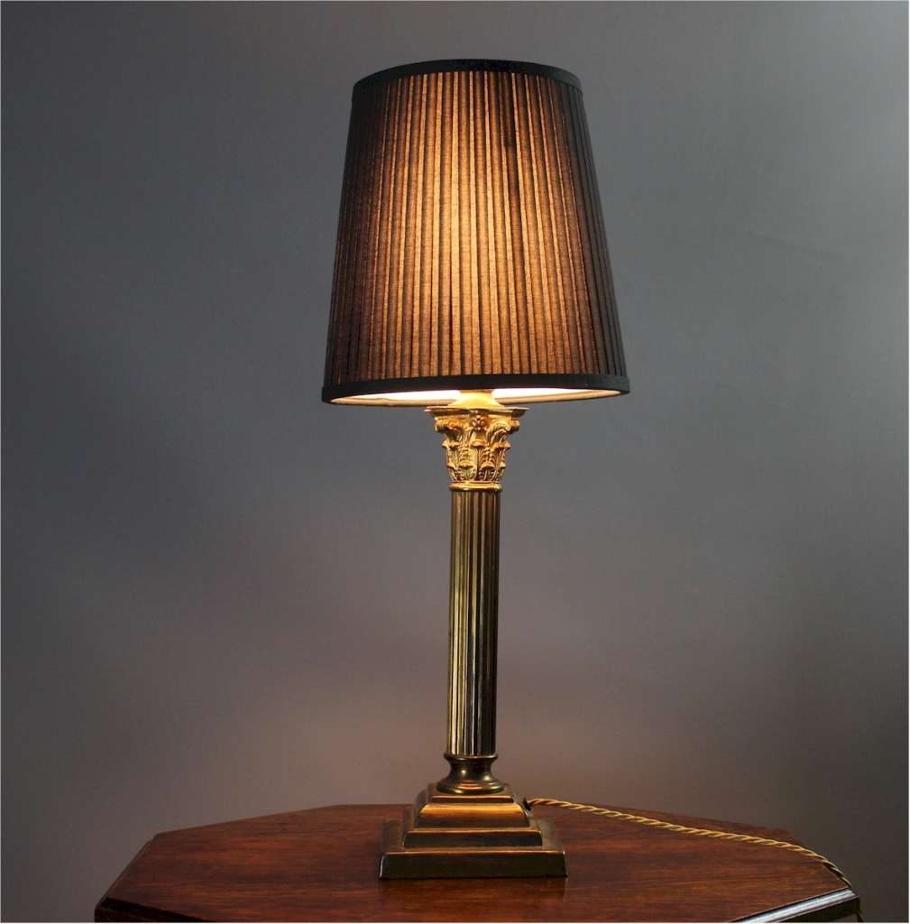 Large Corinthian column table lamp