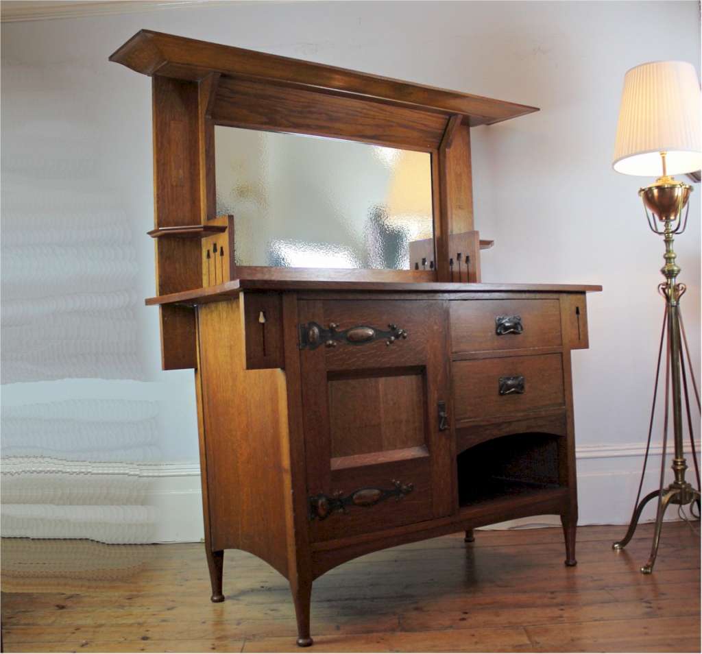 Classic arts and crafts sideboard by Harris Lebus c1900