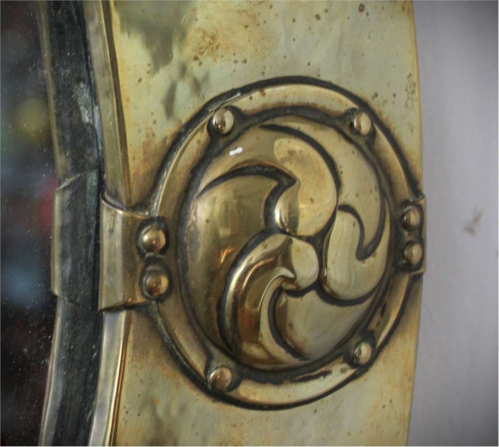Liberty & Co Arts and Crafts brass mirror