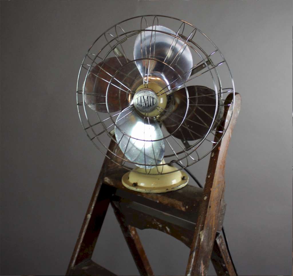 Vintage industrial Limit Veritys electric desk fan
