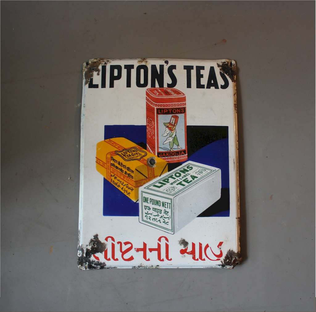 Liptons Tea enamel advertising sign