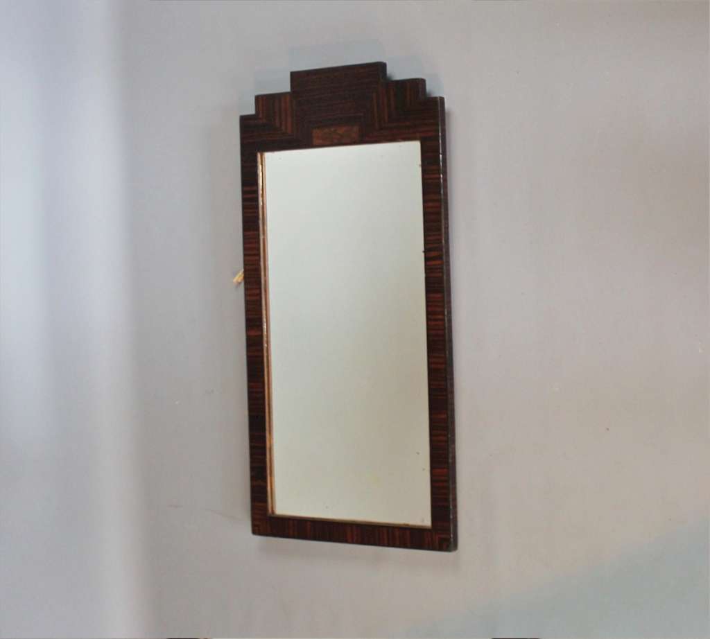 Art Deco wall mirror Macassar veneer