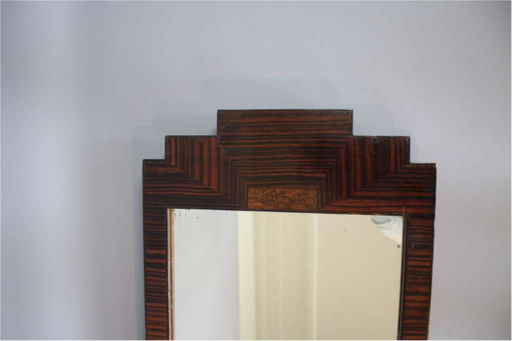 Art Deco wall mirror Macassar veneer