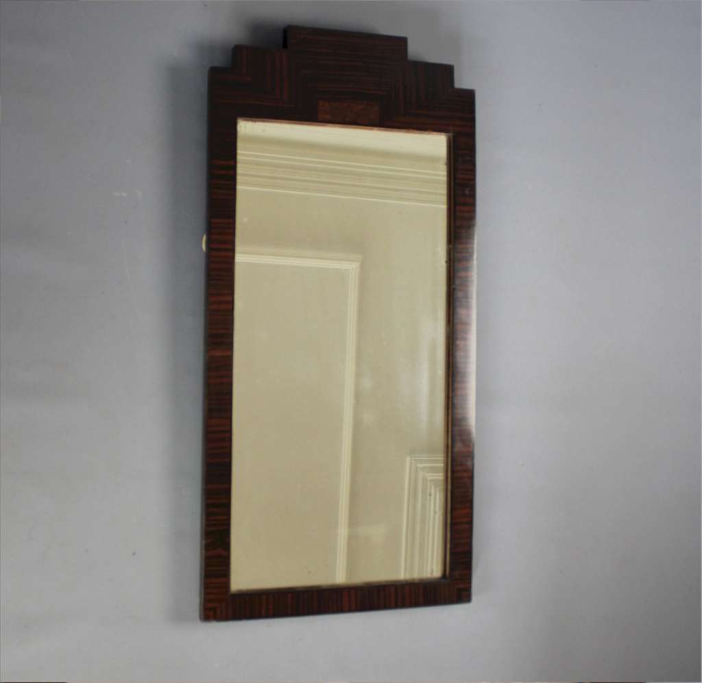 Art Deco wall mirror Macassar veneer