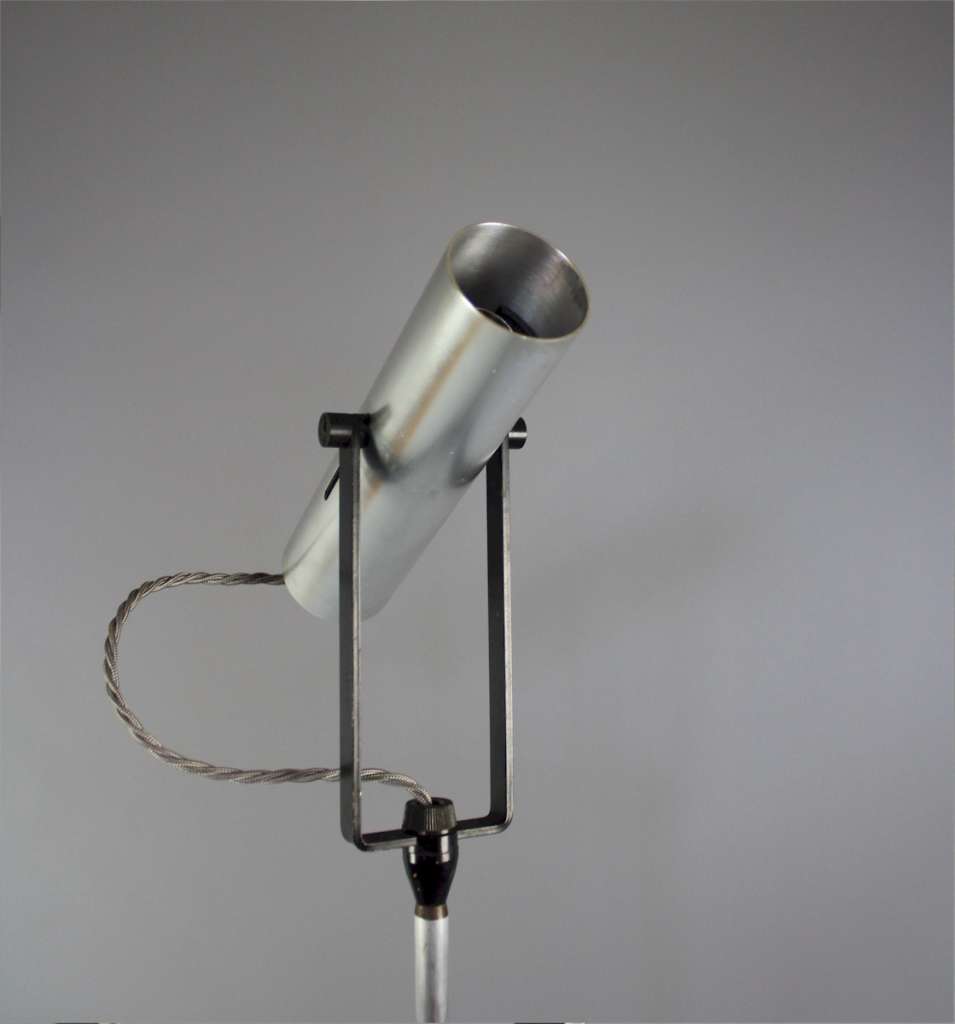 Mid Century brushed aluminium floor lamp