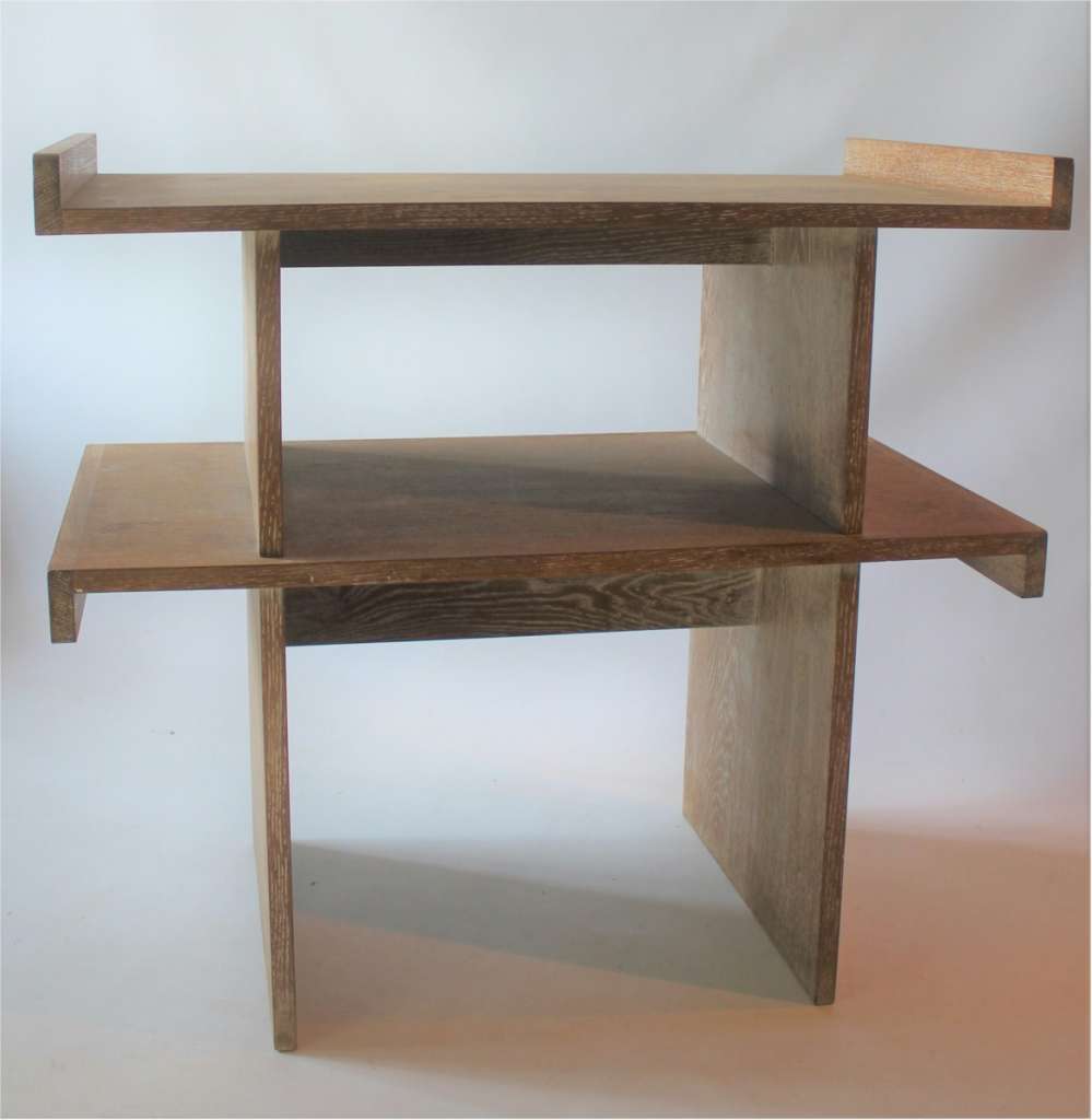 Modernist Art Deco limed oak console table
