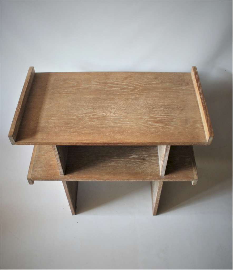 Modernist Art Deco limed oak console table
