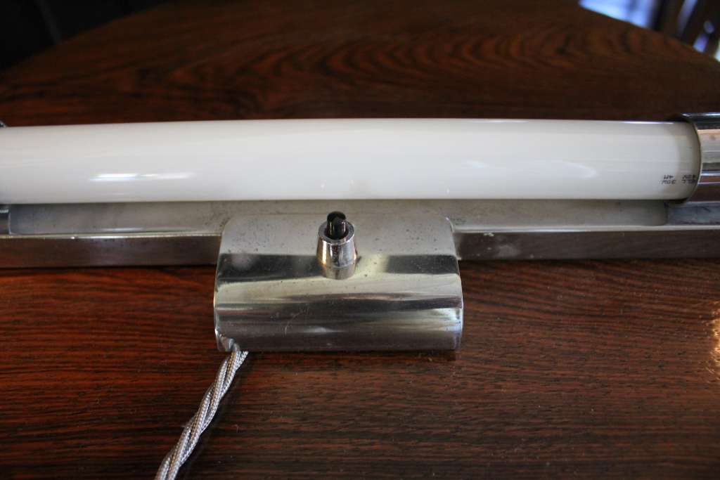 Art Deco Modernist chrome wall strip light