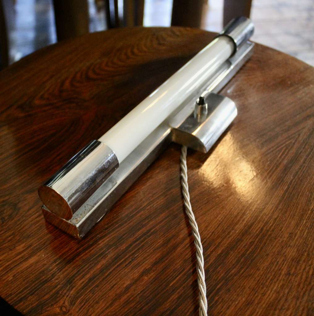 Art Deco Modernist chrome wall strip light