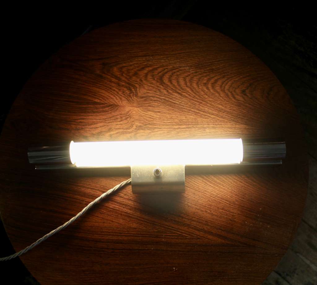Art Deco Modernist chrome wall strip light