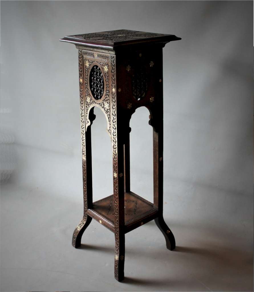 Moorish inlaid pedestal table