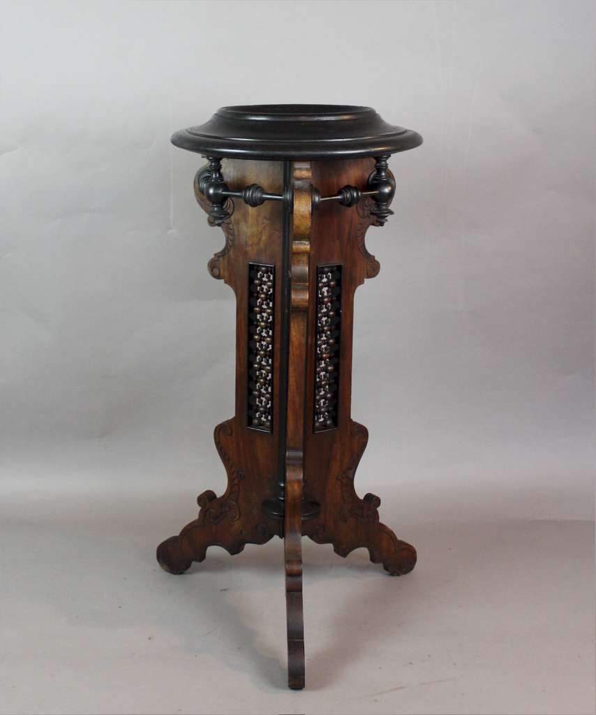 Unusual Moorish planter / stand with ebonised top