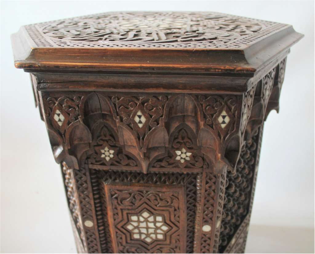 Moorish Syrian side table with mother of pearl inlay