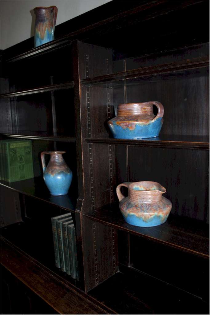 Impressive oak arts and crafts bookcase in the manner of the Guild of Handicraft c1900