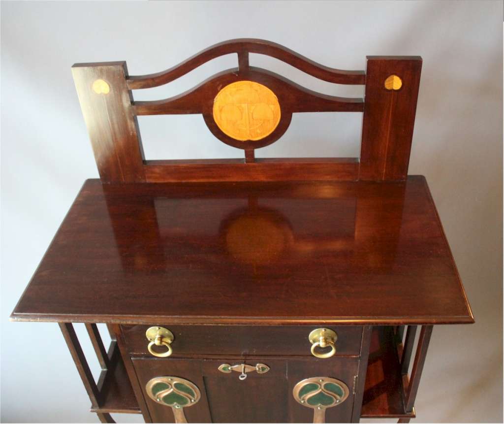 Art Nouveau mahogany small standing cabinet / music cabinet