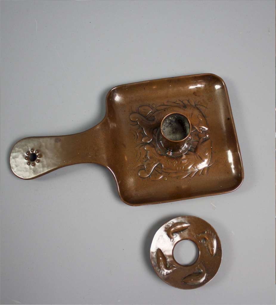 Arts and crafts copper chamber stick by Newlyn