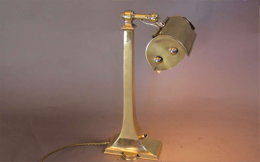 Nouveau brass desk lamp