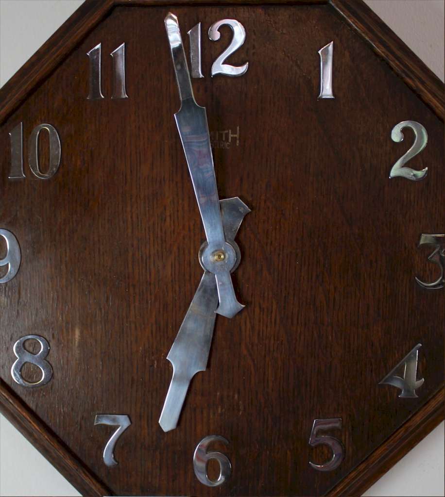 1920's oak office clock by Smiths Sectric