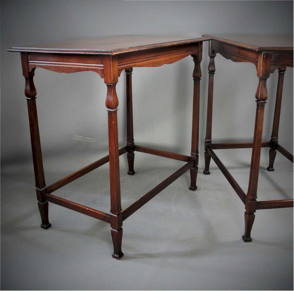 Pair of Shapland & Petter tables in mahogany