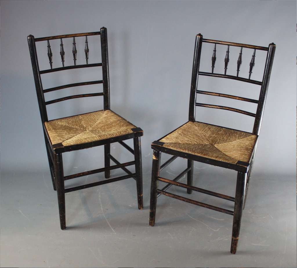 Morris & Co pair of Sussex chairs