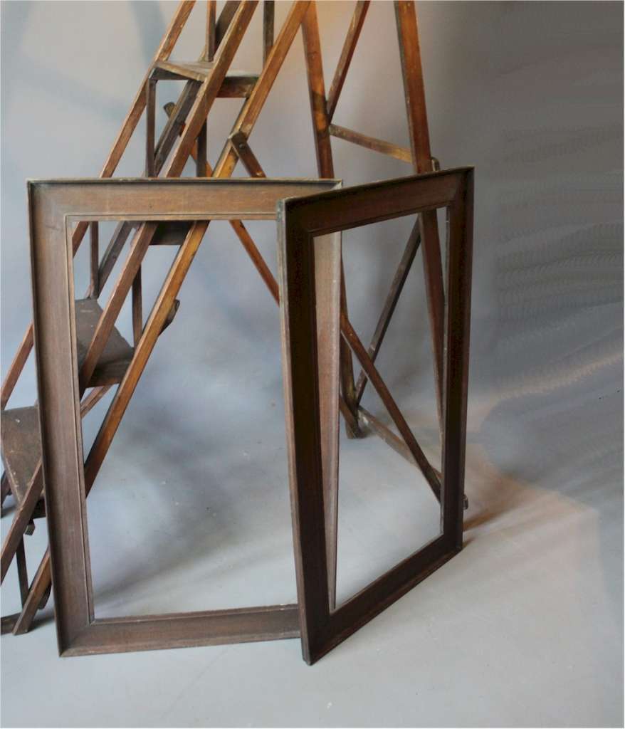 Near pair of Edwardian oak frames